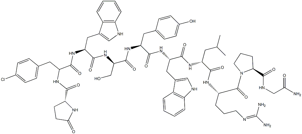 LHRH, pGlu(1)-4-Cl-Phe(2)-Trp(3,6)- Struktur