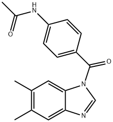 N-{4-[(5,6-dimethyl-1H-benzimidazol-1-yl)carbonyl]phenyl}acetamide Structure