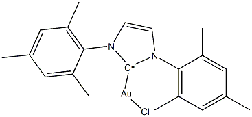 Chloro[1,3-bis(2,4,6-trimethylphenyl)imidazol-2-ylidene]gold(I) Struktur