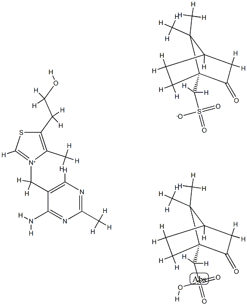 Thiazolium, 3-[(4-amino-2-methyl-5-pyrimidinyl)methyl]-5-(2-hydroxyethyl)-4-methyl-, salt with (1S)-7,7-dimethyl-2-oxobicyclo[2.2.1]heptane-1-methanesulfonic acid (1:1), mono[(1S)-7,7-dimethyl-2-oxobicyclo[2.2.1]heptane-1-methanesulfonate] Structure