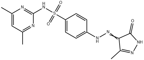 N-(4,6-dimethyl-2-pyrimidinyl)-4-[2-(3-methyl-5-oxo-1,5-dihydro-4H-pyrazol-4-ylidene)hydrazino]benzenesulfonamide Struktur