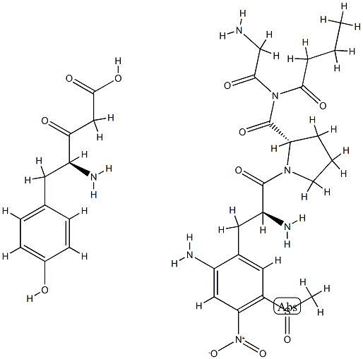 L-Tyr-4-(メチルスルフィニル)-D-Abu-Gly-4-ニトロ-L-Phe-L-Pro-NH2·酢酸塩 化学構造式