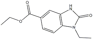 ethyl 1-ethyl-2-oxo-2,3-dihydro-1H-benzimidazole-5-carboxylate Struktur