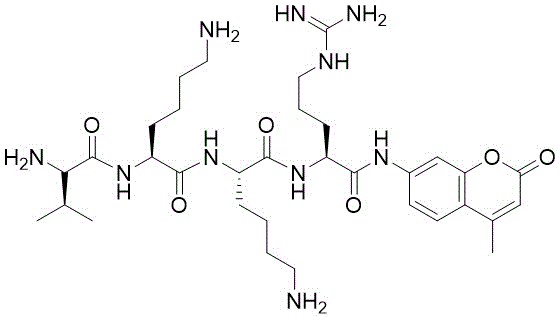 D-VAL-LYS-LYS-ARG-7-AMINO-4-METHYLCOUMARIN Structure