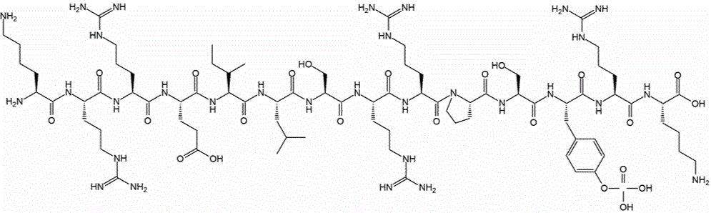 CREBTIDE [KRREILSRRPSYR], PHOSPHORYLATED, C-TERM K, , 结构式