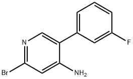 2-Bromo-4-amino-5-(3-fluorophenyl)pyridine Struktur