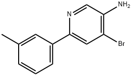 4-Bromo-6-(3-methylphenyl)-3-pyridinamine, 1381938-06-2, 结构式