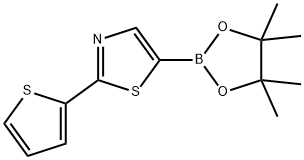 5-(4,4,5,5-tetramethyl-1,3,2-dioxaborolan-2-yl)-2-(thiophen-2-yl)thiazole Struktur