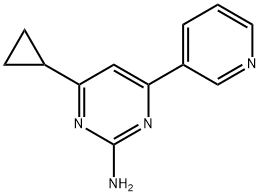 2-amino-4-(pyridin-3-yl)-6-cyclopropylpyrimidine Struktur