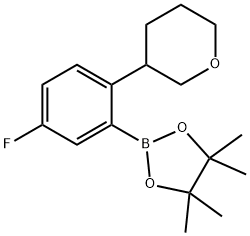 2-(5-fluoro-2-(tetrahydro-2H-pyran-3-yl)phenyl)-4,4,5,5-tetramethyl-1,3,2-dioxaborolane Structure