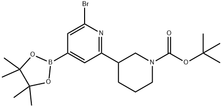 2-Bromo-6-(N-Boc-piperidin-3-yl)pyridine-4-boronic acid  pinacol esier Structure