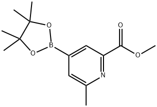 methyl 6-methyl-4-(4,4,5,5-tetramethyl-1,3,2-dioxaborolan-2-yl)picolinate Struktur