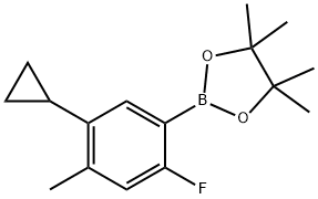 2-Fluoro-4-methyl-5-cyclopropylphenylboronic acid pinacol ester Structure