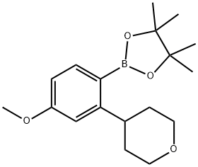 2-(4-methoxy-2-(tetrahydro-2H-pyran-4-yl)phenyl)-4,4,5,5-tetramethyl-1,3,2-dioxaborolane Struktur