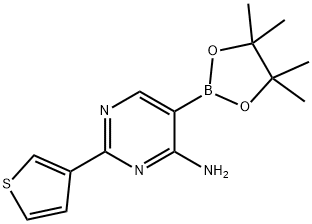 4-Amino-2-(3-thienyl)pyrimidine-5-boronic acid pinacol ester Struktur