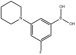 (3-fluoro-5-(piperidin-1-yl)phenyl)boronic acid Struktur