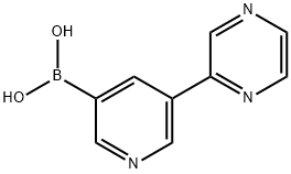 (5-(pyrazin-2-yl)pyridin-3-yl)boronic acid Struktur