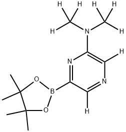 N,N-bis(methyl-d3)-6-(4,4,5,5-tetramethyl-1,3,2-dioxaborolan-2-yl)pyrazin-2-amine-3,5-d2 Struktur
