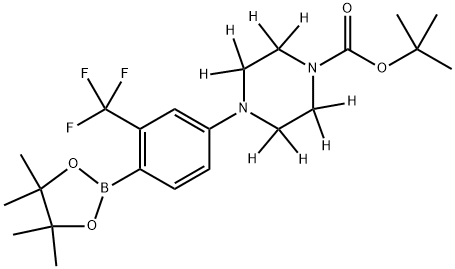 tert-butyl 4-(4-(4,4,5,5-tetramethyl-1,3,2-dioxaborolan-2-yl)-3-(trifluoromethyl)phenyl)piperazine-1-carboxylate-2,2,3,3,5,5,6,6-d8 Struktur