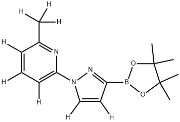2-(methyl-d3)-6-(3-(4,4,5,5-tetramethyl-1,3,2-dioxaborolan-2-yl)-1H-pyrazol-1-yl-4,5-d2)pyridine-3,4,5-d3 Struktur