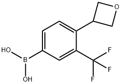 (4-(oxetan-3-yl)-3-(trifluoromethyl)phenyl)boronic acid Struktur