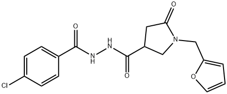 N'-(4-chlorobenzoyl)-1-(2-furylmethyl)-5-oxo-3-pyrrolidinecarbohydrazide Structure