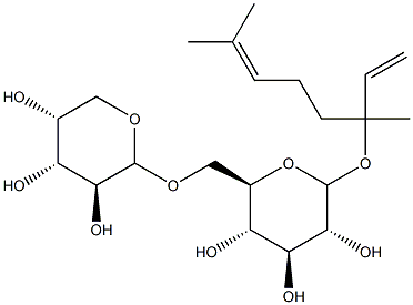 linalyl 6-O-arabinopyranosylglucopyranoside Struktur