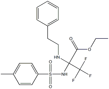 ethyl 3,3,3-trifluoro-2-{[(4-methylphenyl)sulfonyl]amino}-2-(phenethylamino )propanoate Struktur