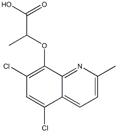 2-[(5,7-dichloro-2-methylquinolin-8-yl)oxy]propanoic acid Struktur