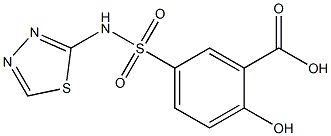 2-hydroxy-5-(1,3,4-thiadiazol-2-ylsulfamoyl)benzoic acid Structure