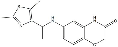6-{[1-(2,5-dimethyl-1,3-thiazol-4-yl)ethyl]amino}-3,4-dihydro-2H-1,4-benzoxazin-3-one Structure