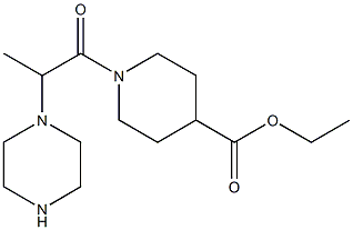ethyl 1-[2-(piperazin-1-yl)propanoyl]piperidine-4-carboxylate Struktur