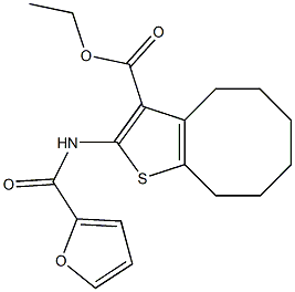 ethyl 2-(2-furoylamino)-4,5,6,7,8,9-hexahydrocycloocta[b]thiophene-3-carboxylate Structure