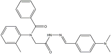 N-(2-{2-[4-(dimethylamino)benzylidene]hydrazino}-2-oxoethyl)-N-(2-methylphenyl)benzamide Struktur