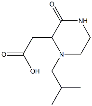 2-(1-isobutyl-3-oxo-2-piperazinyl)acetic acid Struktur