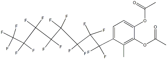 4-(Heptadecafluorooctyl)-3-methylbenzene-1,2-diol diacetate Struktur