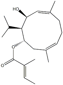 (1E,5E,8S,9S,10S)-9-Isopropyl-2,6-dimethyl-1,5-cyclodecadiene-8,10-diol 8-[(E)-2-methyl-2-butenoate] Struktur
