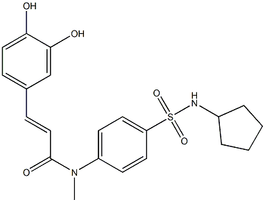 3,4-Dihydroxy-N-[4-[cyclopentylsulfamoyl]phenyl]-N-methyl-trans-cinnamamide Struktur