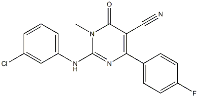 2-[(3-Chlorophenyl)amino]-3-methyl-4-oxo-6-(4-fluorophenyl)-3,4-dihydropyrimidine-5-carbonitrile