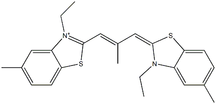 3-Ethyl-2-[3-(3-ethyl-5-methylbenzothiazol-2(3H)-ylidene)-2-methyl-1-propenyl]-5-methylbenzothiazol-3-ium Struktur