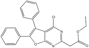 4-Chloro-5,6-diphenylfuro[2,3-d]pyrimidine-2-acetic acid ethyl ester Struktur