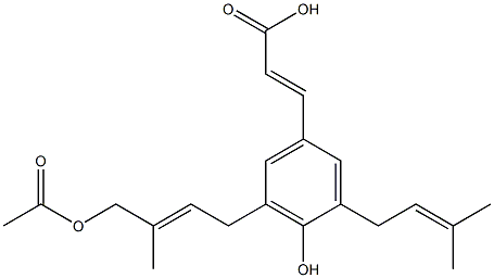(E)-3-[3-(3-Methyl-2-butenyl)-4-hydroxy-5-[(E)-4-acetoxy-3-methyl-2-butenyl]phenyl]acrylic acid Structure
