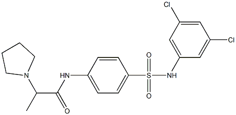 N1-{4-[(3,5-dichloroanilino)sulfonyl]phenyl}-2-tetrahydro-1H-pyrrol-1-ylpropanamide Struktur