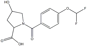 1-{[4-(difluoromethoxy)phenyl]carbonyl}-4-hydroxypyrrolidine-2-carboxylic acid Struktur