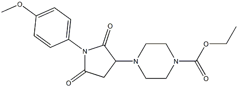 ethyl 4-[1-(4-methoxyphenyl)-2,5-dioxo-3-pyrrolidinyl]-1-piperazinecarboxylate Struktur