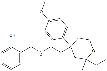 2-[({2-[2-ethyl-4-(4-methoxyphenyl)-2-methyltetrahydro-2H-pyran-4-yl]ethyl}amino)methyl]phenol Structure