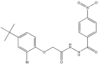 N'-{2-[2-bromo-4-(tert-butyl)phenoxy]acetyl}-4-nitrobenzohydrazide Struktur