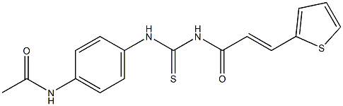 N-{4-[({[(E)-3-(2-thienyl)-2-propenoyl]amino}carbothioyl)amino]phenyl}acetamide Struktur