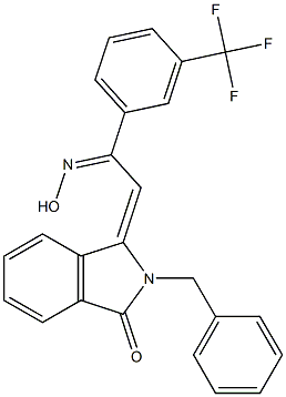 (1E)-2-Benzyl-1-[(2E)-2-hydroxyimino-2-(3-trifluoromethylphenyl)ethylidene]-1H-isoindol-3(2H)-one Struktur