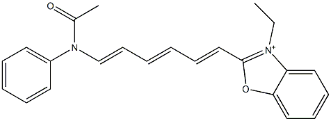 3-Ethyl-2-[6-[(phenyl)acetylamino]-1,3,5-hexatrienyl]benzoxazolium Struktur